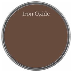 a brown tin with the words iron oxide on it