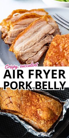 air fryer pork belly recipe on a plate