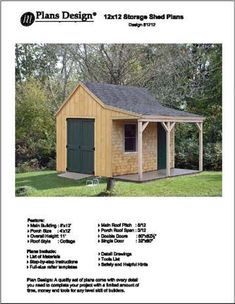 the plans for a small shed are shown in this page, with instructions on how to build