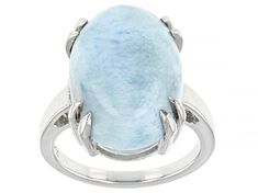 18x13mm Oval Cabochon Blue Larimar Rhodium Over Sterling Silver Solitaire Ring. Measures Approximately 0.51"L x 0.71"W. Not Sizeable. Oval Moonstone Larimar Ring, Oval Blue Larimar Jewelry, Elegant Oval Larimar Rings, Silver Larimar Oval Ring, Oval Larimar Cabochon Rings, Oval Larimar Gemstone Rings, Oval Larimar Rings For Anniversary, Oval Larimar Jewelry For Anniversary, Blue Gems