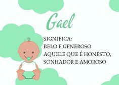 a baby sitting on top of a cloud with the words'giel'in spanish