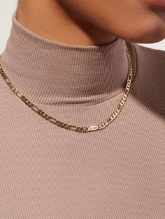 Curb Chain Necklace - Jusuf | Ana Luisa Jewelry Youtube Sensation, Curb Chain Necklace, Solid Gold Earrings, Jewelry Essentials, Latest Jewellery, Curb Chain, Gold Material, Necklace Designs, Ring Necklace