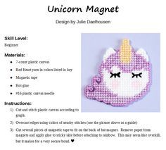 an unicorn magnet is shown with instructions to make it