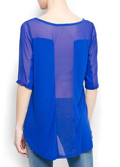 MANGO - CLOTHING - Sheer panels t-shirt Outfits For The Summer, Mango Clothing, Clear Winter, Mango Fashion, The Best Outfits, Summer Lovin, True Blue, Best Outfits, Accessories Shop