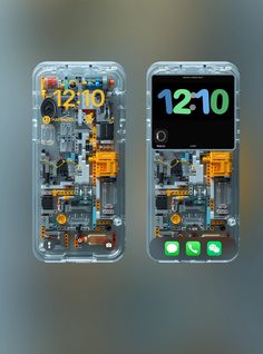 an image of a cell phone that is made out of plastic and circuit board parts