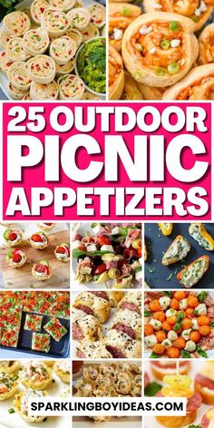 25 outdoor picnic appetizers with text overlay