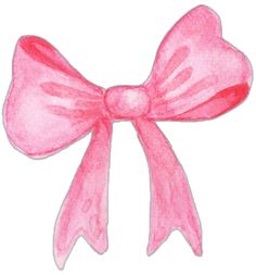 a drawing of a pink bow on a white background