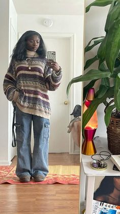 Look 80s, Infp T, Swaggy Outfits, Hippie Outfits, Cute Simple Outfits, Outfit Inspo Fall, Lookbook Outfits, Oversized Sweater