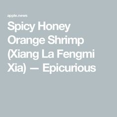 the words spicy honey orange shrimp xing la fenge xi