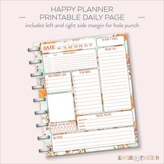 the happy planner printable daily page