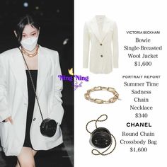 Ning Ning, Woman Suit, Expensive Clothes, Kpop Style, Woman Suit Fashion, Chain Crossbody Bag