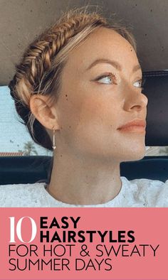 It's summertime, and the living is hot. When you're hot and sticky, the last thing you want to do is spend time doing your hair when sweat and frizz are inevitably going to ruin your look after a few minutes outside anyways.Here,10 of the easiest hot weather celebrity-inspired hairstyles you'll want to wear all season long.#hairstyles #summerhairstyles #effortlesshair #braids #ponytails #hairinspiration #celebrityhairstyling Cute Hot Day Hairstyles, Summer Hair For Hot Days, Hot Weather Short Hairstyles, Comfortable Hot Weather Outfits, Hair Updos For Hot Weather, Hairstyles When Its Humid Summer, Hairdos For Humid Weather, Summer Hairstyles Fine Hair, Best Hairstyles For Humid Weather