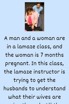 a man and a woman are in a lamaaz class, and the woman is 7 months pregnant