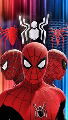 the amazing spider - man is in front of an abstract background