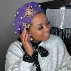 Bad Hair Day, No Problem. This Beret Is A Problem Solver And Super Gorgeous. It Is Made Of Wool And We Stretch To Create A Custom Fit. The Pearls Are Stitched About The Beret. We Offer This Beret In Many Colors. See Separate Listing For Details. Purple Beret, How To Wear A Beret, Beanie With Ears, Brown Beanie, Problem Solver, Wide Brim Sun Hat, Head Wear, Pink Gingham, Knit Beanie Hat