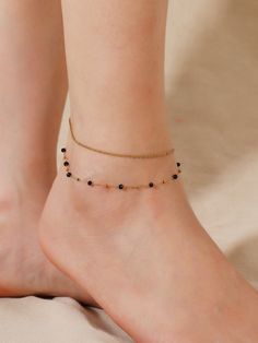 Multicolor Fashionable Collar  Stainless Steel  Anklet Embellished   Jewelry Ankle Bracelets Boho, Ankle Bracelets Diy, Bead Decor, Temple Jewelry Necklace, Bracelets Boho, Diamond Jewelry Set, Quick Makeup