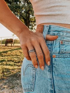 Sterling Band - Turnback Pony ™ - Hand Turquoise Jewelry Photography, Western Silver Rings, Cute Western Rings, Western Jewelry Aesthetic, Silver Western Jewelry, Western Rings Simple, Simple Western Wedding Rings, Western Promise Rings, Cowgirl Ring