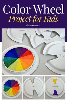 the color wheel project for kids is an easy and fun activity to do with paper plates