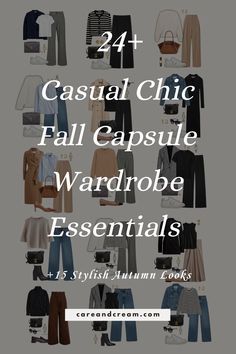 Autumn Weekend Getaway Outfits, Capsule Wardrobe Women 2024 Fall, Fall Staples Capsule Wardrobe, Fall Smart Casual Outfits, Fall Wardrobe Essentials 2024, Cozy Fall Essentials, Travel Fall Outfits Women, Fall Italian Outfits, Capsule Wardrobe Fall 2024