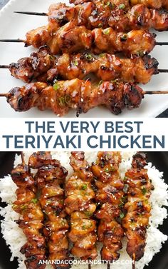 the very best teriyaki chicken is served over rice