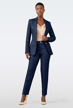 Indigo Blazers, Custom Blazers, Navy Blazer Women, Teal Suit, Gray Suits, Suits Black, Teal Blazer, Blue Suits, Colour Analysis