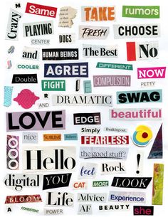 Sampul Binder, Magazine Words, Words Collage, Papan Tulis Kapur, Word Collage, Magazine Collage