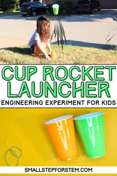 cup rocket launcher is an easy science experiment for kids to learn how to use it