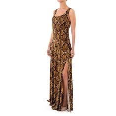 Michael Kors Brown Snake Pattern Print Maxi Dress Large Summer Special Occasion * Tank Racerback Style * Aline * Logo Ring Where Straps Cross In The Back * Side Slit * Maxi Length * Gold Hardware * Pullover * Elastane, Polyester Excellent Unworn Condition Size Large Bust 34-36 Waist 34-25 Length 59" Designer, Summer, Guest Of The Wedding, Vacation, Date Night, Hip, Bohemian, Street Style, Fashion, Outdoorsy Chic, Outdoorsy Chic, Bohemian Street Style, Collard Dress, Black Flower Dress, Plisse Dress, Snake Skin Dress, Brown Snake, Snake Pattern, Summer Special