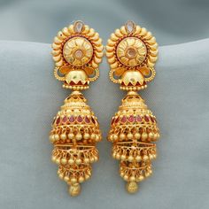 Discover the allure of Handmade Gold Jewelry at https://morvijewels.etsy.com/   Get a dazzling 25% off on all our 22k and 18k gold pieces. Don't miss out on this limited-time offer. Shop now and embrace the radiance of gold!Beautiful 22 Karat Gold Handmade Earrings jhumki Traditional Design jewelry Gold Purity- 22k yellow Gold Length - 6.1 cm approx Width - 1.8 cm approx Weight - 19.24 grams approx Click to see more https://www.etsy.com/in-en/shop/morvijewels?ref=seller-platform-mcnav minimalist