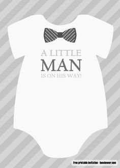 a little man is on his way baby bodysuit with a bow tie in grey and white