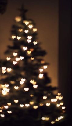 a lit up christmas tree in the dark