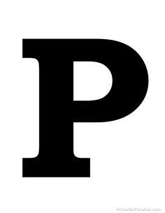 the letter p is shown in black and white