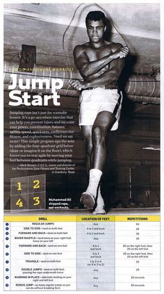 an advertisement for jump start with a man in shorts