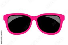 pink sunglasses with black lenses on white background