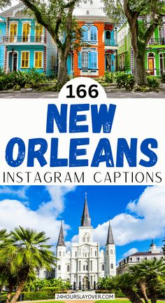 the new orleans instagramm caption is shown in blue and white with text overlay