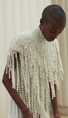 Couture Ss23, Beads Clothes, Look Festival, Georges Hobeika, Pearl Dress, Intricate Embroidery, June 21, Beads And Wire, Boho Wedding Dress