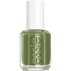 Muted khaki-green glossy shine nail polish with yellow undertones and cream finish Amuse me! it's all fun & games as you try to win me over! make no concessions... you know i'm the ferris of them all! let it slide as ice cream and shout and enjoy some air spun fun! so throw your hands up and ride your luck because tonight the sky's the limit... and i am your main attraction! Essie provides a creamy rich color in iconic shades with a chip resistant formula. Whether you are going for a classic or Essie Nail Polish Fall, Nail Polish Essie, Essie Nail Polish Colors, Nails Edgy, Essie Colors, America Nails, Fall Nail Polish, Nail Polish Colors Fall, Green Polish