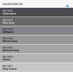 the color strip is shown for all different types of paint colors and their corresponding names