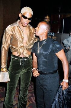 Denis Rodman, 59th Birthday, The Last Dance, Lace Suit, Leopard Print Hair, Reflective Sunglasses, Paisley Pants, Iconic 90s, Open Shirt