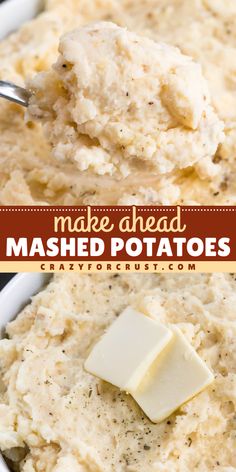 These Make Ahead Mashed Potatoes are the perfect recipe for any holiday or even just weeknight dinner: Make them up to a day ahead! They’re full of butter and cream cheese and are the best mashed potatoes I’ve ever had. Make Ahead Creamy Mashed Potatoes, Best Make Ahead Mashed Potatoes, Homemade Mashed Potatoes Easy, Mashed Potato Casserole Recipes, Lush Desserts, The Best Mashed Potatoes, Make Ahead Mashed Potatoes, Crockpot Mashed Potatoes, Cream Cheese Potatoes