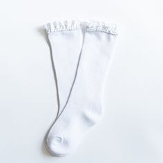 White Lace Top Knee Highs for babies, toddlers and girls! These vintage inspired knee high socks are perfect for all of her girlhood adventures. Machine wash cold with like colors. Tumble dry low or lay flat to dry. 76% cotton / 22% polyester / 2% spandex Imported. Cable Knit Tights, Baby Bar, Boy Activewear, Knit Tights, Itzy Ritzy, Baby Bling, Knee Highs, Girl's Back, Elegant Baby