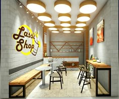 In this design we used SketchUp for 3d design and lumion for lighting & rendering. Dairy Shop Interior Design, Small Fast Food Restaurant Interior, Dairy Shop Design, Small Cafe Ideas, Mini Restaurant Design, Kitchen Restaurant Design, Small Restaurant Ideas