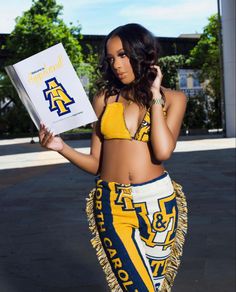 Senior Pictures With Graduation Cap, Decision Day Photoshoot Outside, Ncat Aggies Photoshoot, Trunk Party Outfit Ideas, Decision Day Photoshoot Black, Ncat Grad Pics, Nc A&t, Ncat Aggies Decision Day, Senior Night Outfit Ideas