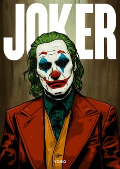 the joker movie poster is shown in color