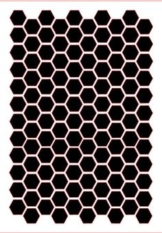 a black and white pattern with hexagonal shapes