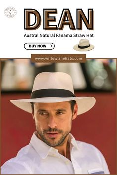 Austral Natural Panama Straw Hat with Black Ribbon Band Straw Hat Crafts, Straw Hats Outfit