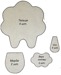 four pieces of paper with measurements for each piece