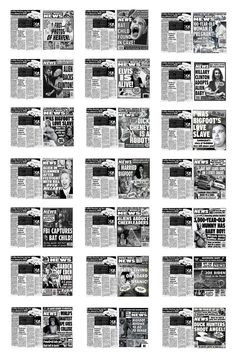 the front pages of newspapers are shown in black and white