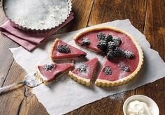 there is a pie with berries on it