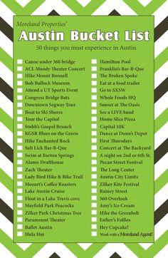 a green and black checklist with the words, houston bucket list in white letters